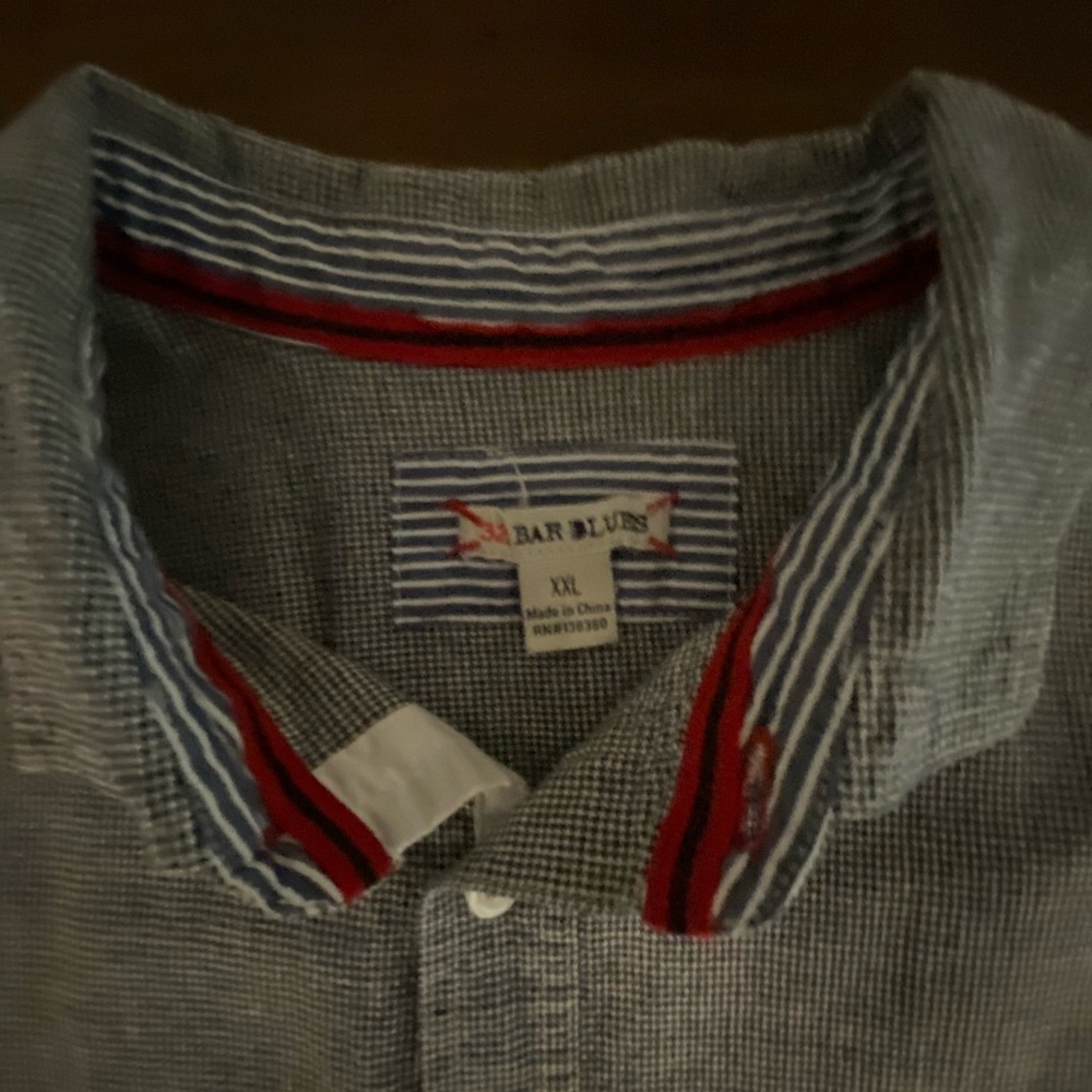Men's 32 Bar Blues Casual Button Down Shirt - Black and white check. XXL. Ex Con - Picture 6 of 7